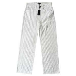 NWT rag & bone Logan Stripe Wide Leg Linen Cotton Blend Jeans 6 28X31
